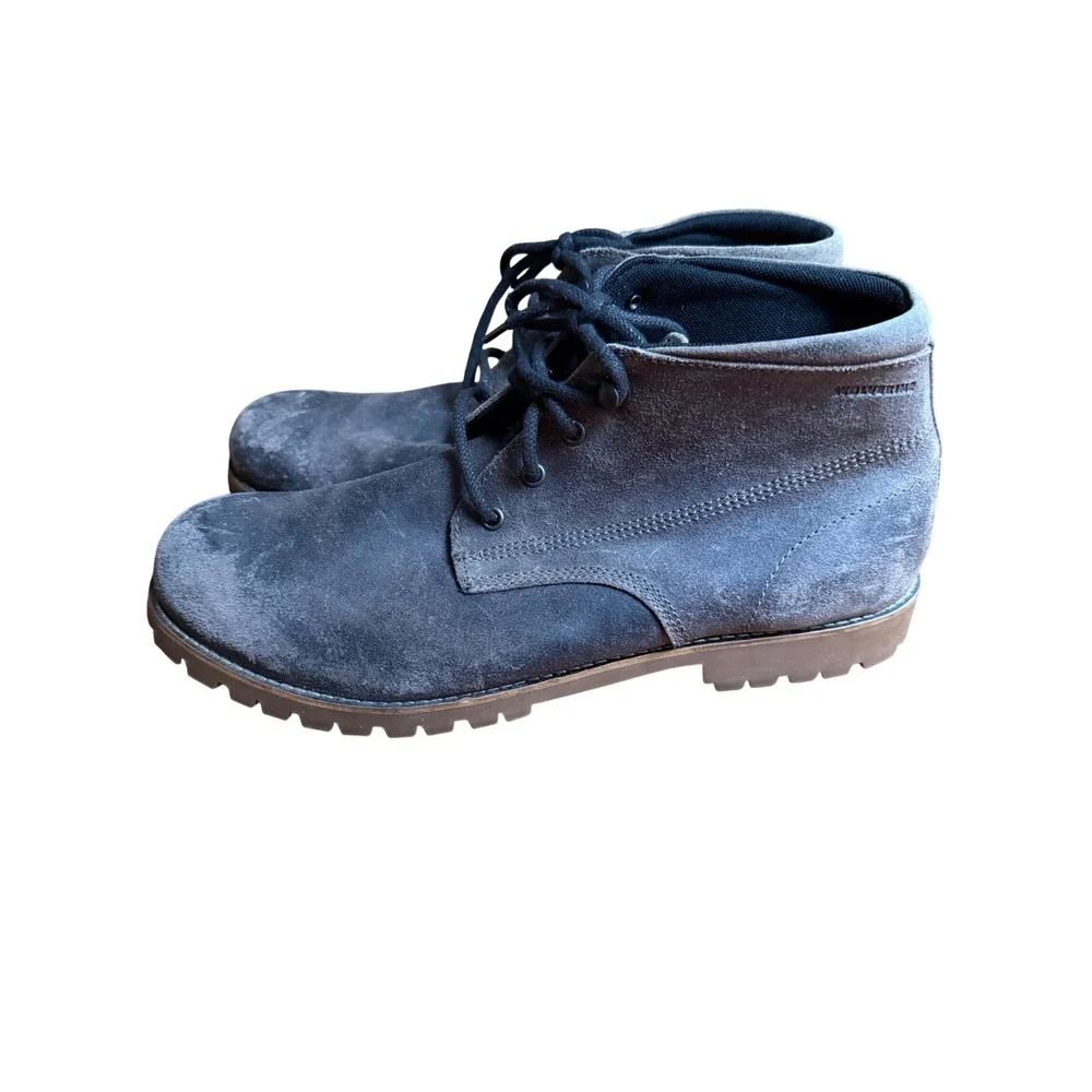 Wolverine Mens W40582 Grey Suede Leather Lace Up Chukka Boots Size 11.5 M‎
